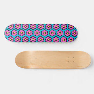 Retro 60-tals Groovy Blommönster Blommor Mini Skateboard Bräda 18,5 Cm