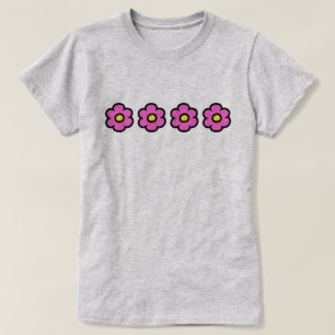 Retro 60-tals Groovy Blommönster Blommor T Shirt