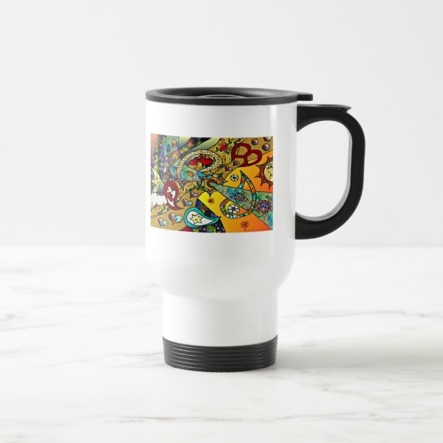 Retro 60-tals Psykedelisk Livscykel Presentkläder Resemugg (Höger)