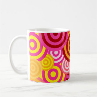 Retro 60-tals vibe cirklar färgglatt vintage 70-ta kaffemugg