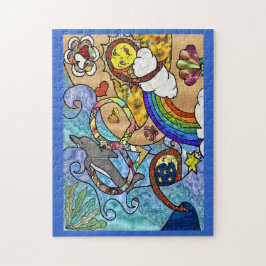 Retro 60-talspsykidelic vid stranden pussel