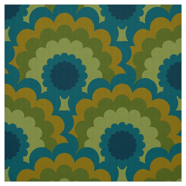 Retro 60s 70-sekunders Mod-struktur Scallop mönste Tyg (Provkarta)