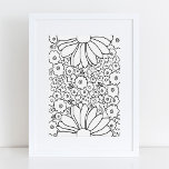 Retro 60s 70s Blommor, svart och vit utskrift Poster<br><div class="desc">Det här lilla antalet är säkert att liva upp dina väggar! Hand plockade blommor med mycket 60- och 70-talsvanor.</div>