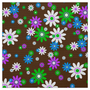 retro 60s 70s blomväv tyg