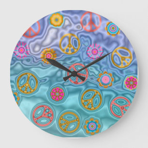 Retro 60s Fredlig Ocean Vinkarare Clock Stor Klocka