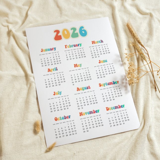 Retro 60s Hippie 2025-kalender Poster (Skapare uppladdad)
