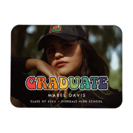 Retro 60s Hippie Roligt Photo studenten Magnet