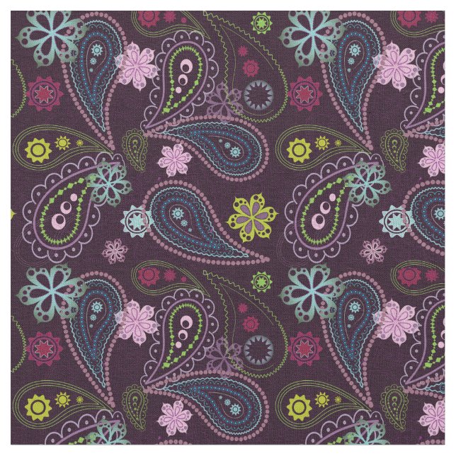 Retro 60's Paisley DIY Mask Tyg (Närbild)