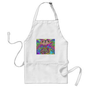 Retro 60s Psychedelic Hearts Flowers Gifts Apparel Förkläde