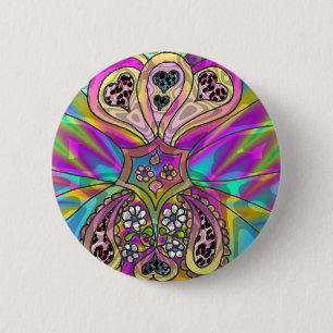Retro 60s Psychedelic Hearts Flowers Gifts Apparel Knapp