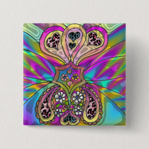Retro 60s Psychedelic Hearts Flowers Gifts Apparel Knapp