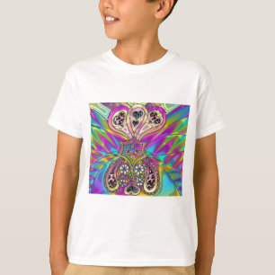 Retro 60s Psychedelic Hearts Flowers Gifts Apparel Tee Shirt