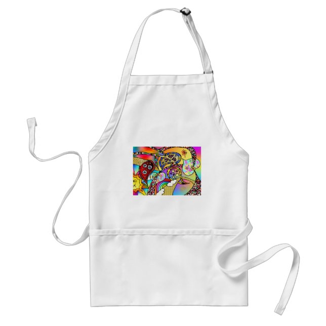 Retro 60s Psychedelic Hearts Paisley Gifts Apparel Förkläde (Framsidan)