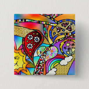 Retro 60s Psychedelic Hearts Paisley Gifts Apparel Knapp