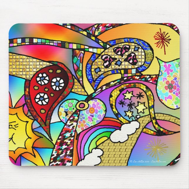 Retro 60s Psychedelic Hearts Paisley Gifts Apparel Musmatta (Framsidan)