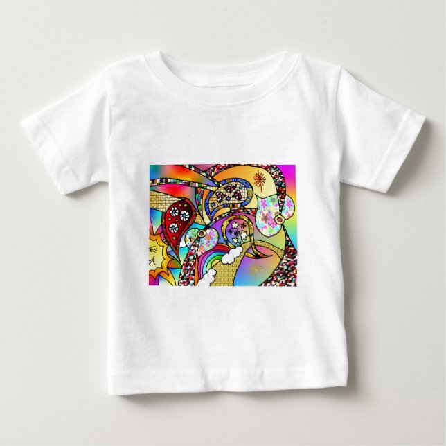Retro 60s Psychedelic Hearts Paisley Gifts Apparel Tröja (Framsida)