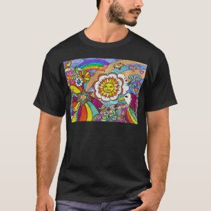 Retro 60s Psychedelic Sunshine Eagle Apparel Gifts T-shirt
