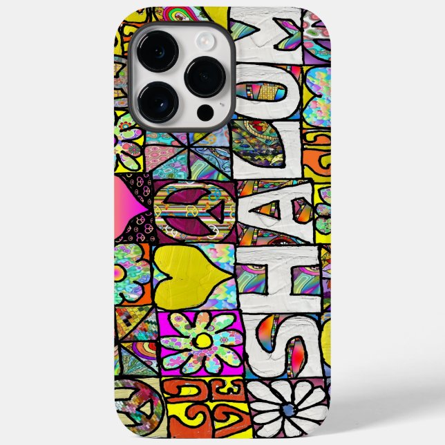 Retro 60s Psykedelisk Shalom LOVE Case-Mate iPhone (Baksida)