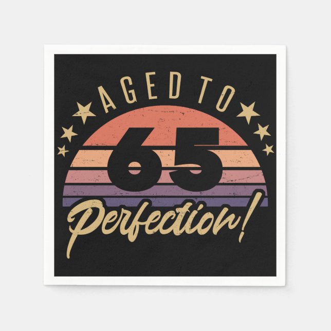 Retro 65e Birthday Humor Pappersservett (Framsidan)