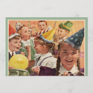 Retro 65e Födelsedagsfest 1950 Barnminnesmärken Inbjudningar