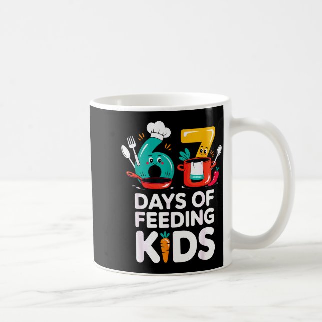 Retro 67 Days Of Feeding Kids Lunch Lady Cafeteria Kaffemugg (Höger)