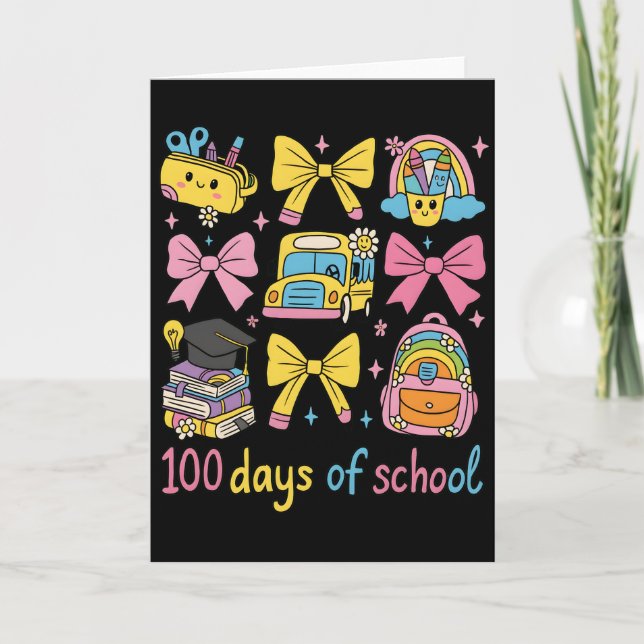Retro 67 Days Of School Pastel Pencil Student Kort (Framsida)