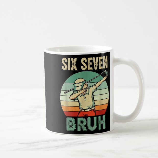 Retro 67 Meme 6 7 Six Seven Bruh Golf Golfer Vinta Kaffemugg (Höger)