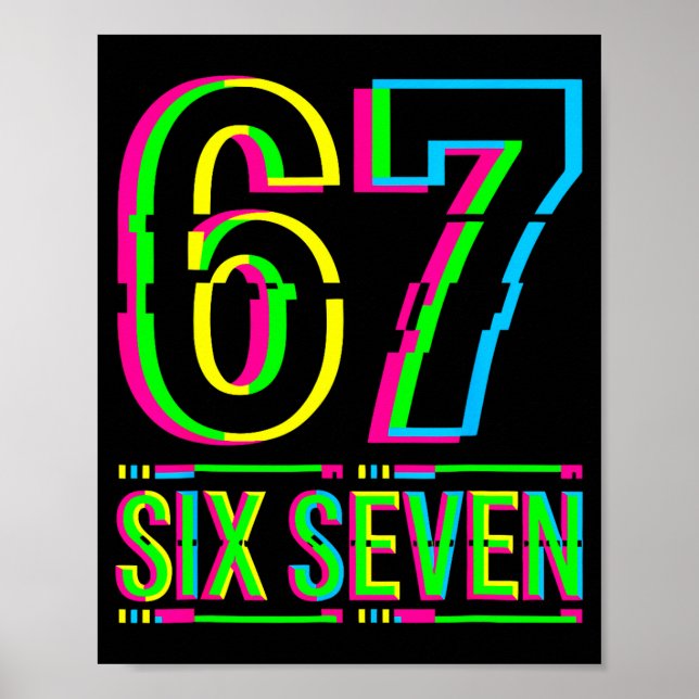 Retro 67 Meme Rollig Six Seven Meme 6 7 Meme 6 7  Poster (Framsidan)