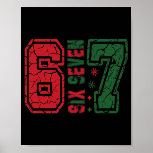Retro 67 Rolig Six Seven Meme 6 7 Nummer Jul Poster
