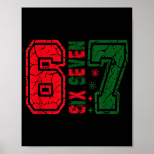 Retro 67 Roligt Sex Sju Meme 6 7 Nummer Jul Poster