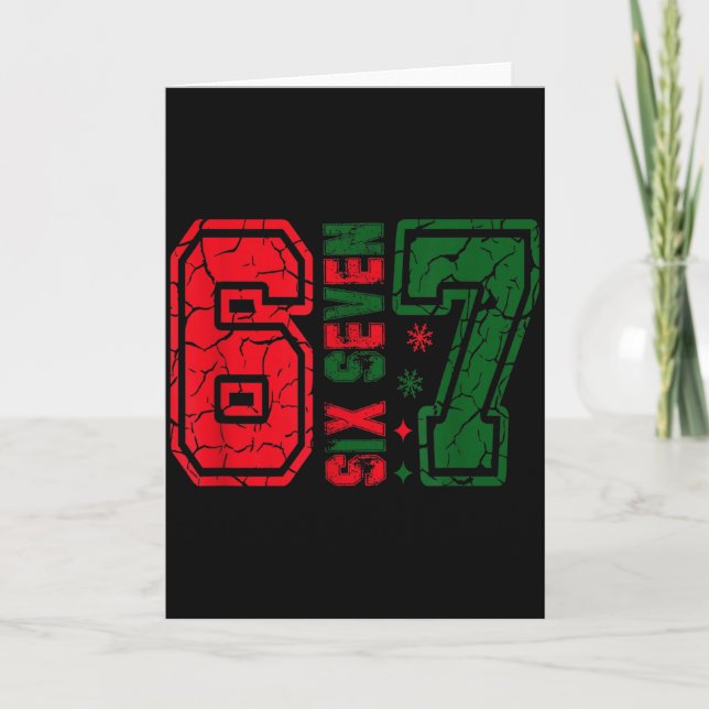 Retro 67 Rollig Six Seven Meme 6 7 Nummer Jul Kort (Framsida)