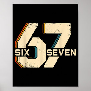 Retro 67 Sex Sju 6 7 Nummer Vintage 67 Meme Män Poster
