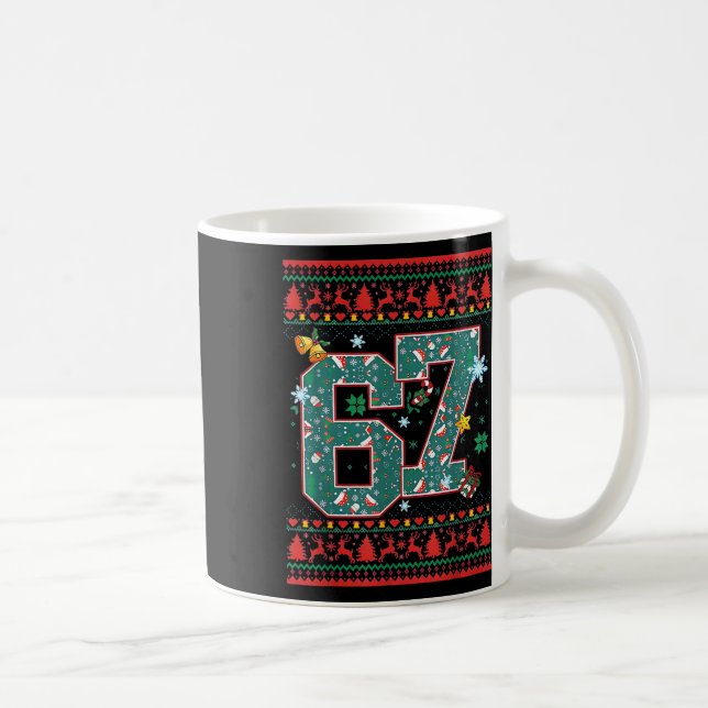 Retro 67 Sex Sju Jultröja Meme  Kaffemugg (Höger)