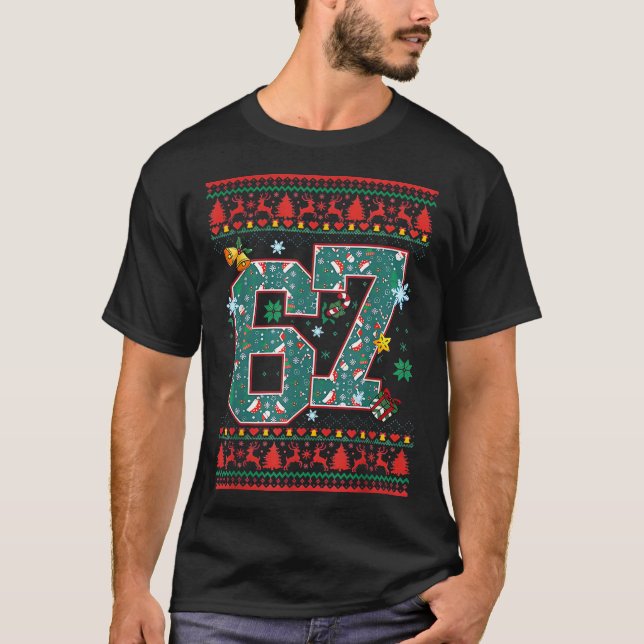 Retro 67 Six Seven Jultröja Meme  T Shirt (Framsida)