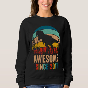 Retro 6-års födelsedagsdinosaurie T Rex Pojkar Awe Shirt