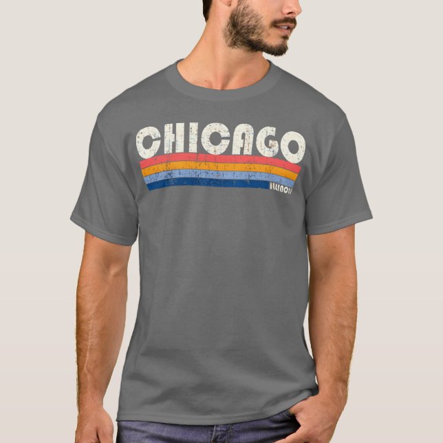 Retro 70-80-tals stil Chicago Il rolig T Shirt (Framsida)