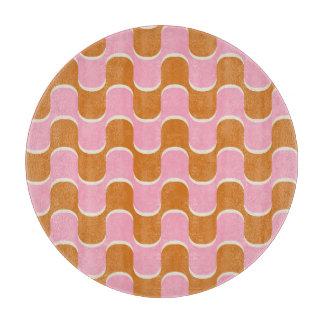 Retro 70: Guld-Rosa Vågigt Mönster.