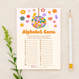 Retro 70:s barnstödsspel för Groovy Alphabet Baby  Brevpapper