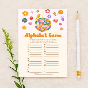 Retro 70:s barnstödsspel för Groovy Alphabet Baby Brevpapper
