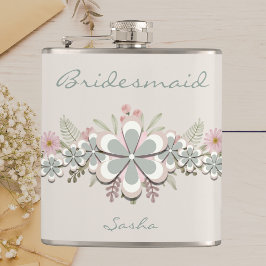 Retro 70:s Blomströmsnåla Grönt - vit brid Fickplunta