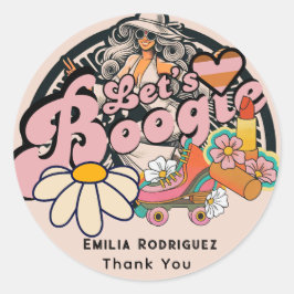 Retro 70 s Boogie Disco Dancing Möhippa Bacheloret Runt Klistermärke