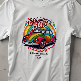 Retro 70:s Bröllop Regnbåge Kärlek Kryp Brudens si T Shirt