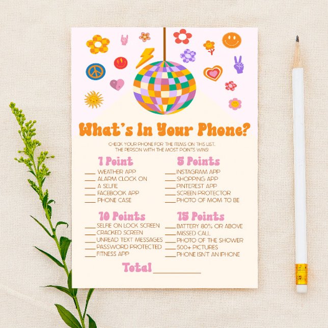 Retro 70:s diskotek i ditt Mobila babyspel Brevpapper (Skapare uppladdad)