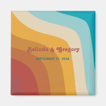 Retro 70:s färgstarka regnbåge - Vinkara bröllopsf