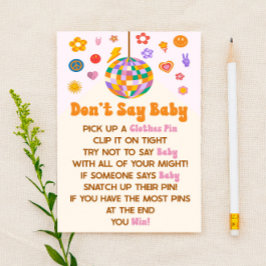 Retro 70:s Groovy säger inte babykläder Brevpapper