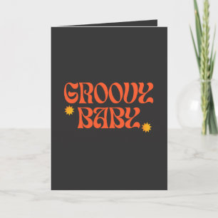 Retro 70:s Senard Orange Black Hippie Groovy Baby Kort