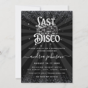 Retro 70:s sista Disco Bachelorette Party Helg Inbjudningar