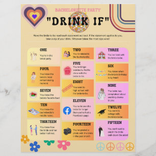 Retro 70:s Stil Bachelorette Party dricker om spel