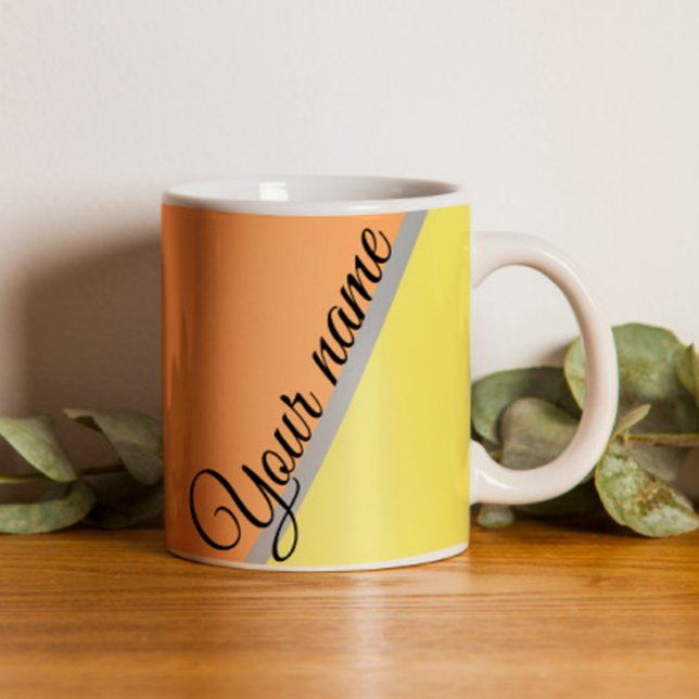 Retro 70-sekunders Grönt orange och gult färg bloc Kaffemugg (Skapare uppladdad)