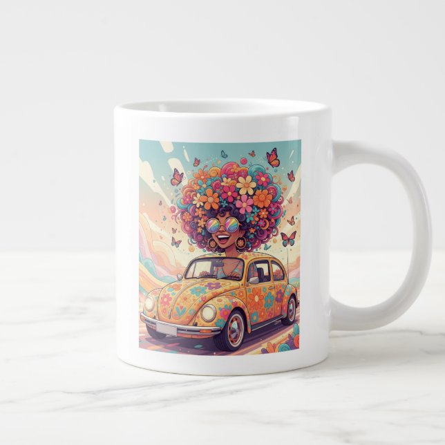 Retro 70-tal Groovy Flower Power Jumbo Mugg (Höger)
